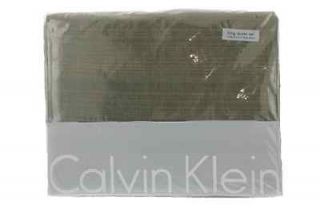 Calvin Klein NEW Coyote Green Striped Cotton 3 PC Duvet Cover Set 