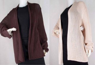 NWT $94 Kate Hill LORD & TAYLOR Cotton Knit PLUS SZ Open Cardigan Long 