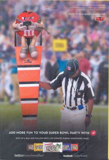 Red at Super Bowl XLIV, M&Ms Candies, 2010 Magazine Print Ad, Free WW 