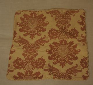Cache Designs Tan Floral Embroidered Cushioned Pillow Case Slip Cover 