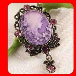   St Purple Fashion Women Jewelry CAMEO Brooch & Pendant for necklace