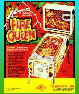 Fire Queen , 1977 D. Gottlieb Ad Flyer MINT