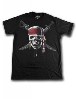 Men Disney Pirates of the Caribbean T Shirt XL X Large Short Sleeve 