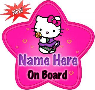   Hello Kitty Lollipop Star Shaped Baby On Board Car Sign ~ New