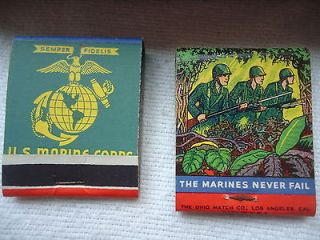 United States Marine Corps match book cover pair, 1940”s WWII