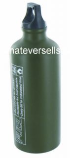 GREEN 500ml ALUMINIUM FUEL BOTTLE flask 1/2 ltr holder
