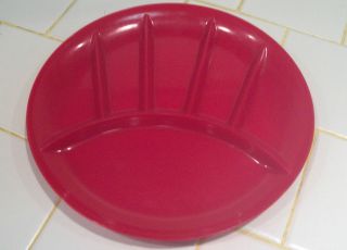 Vintage Mid Century Modern RED Plastic Fondue Plate JAPAN