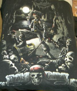   Boney Skeleton Pirates of the Caribbean Treasure POTC Mens Lrg Tshirt