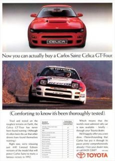 Toyota Carlos Sainz Celica GT Four 1992 Retro A3 Poster