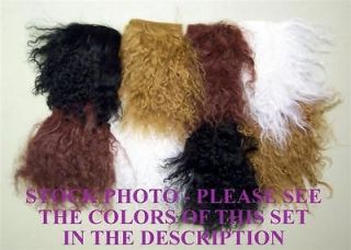 M00514 MOREZMORE Tibetan Lamb Remnants OOAK Doll Hair WHITE BLACK PINK 