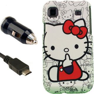 Case+Car Charger for Samsung Galaxy S 4G Vibrant Hello Kitty H T 