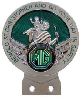 MG St Christopher Car Badge +Tools Black/Green on Pearl