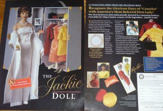 Jackie Kennedy in Oleg Cassini Ensemble 1997 Doll Ad Page/Advertise 