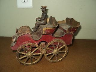 Antique Old Early VTG Dayton Clockwork Metal Toy Open Carriage Vehicle