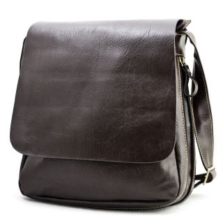 Casual Small Brown Soft Leather Mens Women Shoulder Crossbody 