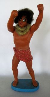 Weird Wild Eyed Caveman Loincloth Crazy Dude Figurine Figure