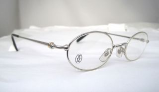 Cartier Eyeglasses Glasses Platinum T8100369 Authentic