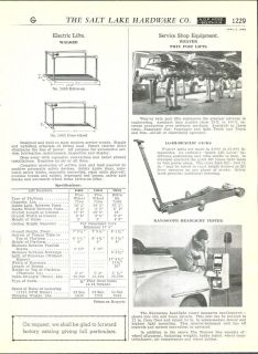 1948 49 AD Weaver Twin Post car auto lifts Hydraulic Jacks Rayoscope