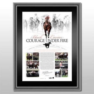 BLACK CAVIAR PETER MOODY SIGNED FRAMED COURAGE UNDER FIRE LIMITED 