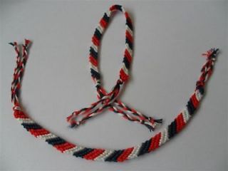 Combat Stress charity/ Red, white and blue handmade friendship 