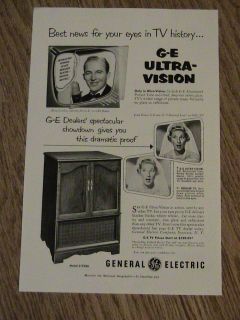 1953 advertisement GE ULTRA VISION television cabinet bing crosby joan 