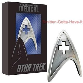 STAR TREK New Metal Starfleet MEDICAL Division Badge PROP REPLICA 