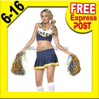 Cheerleader Costume Fancy Dress Up Uniform Outfit size MEDIUM M 8 10