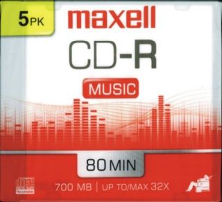 Maxell/625132; 80 Minute 700 MB up to a MAX of 32X MUSIC CD R
