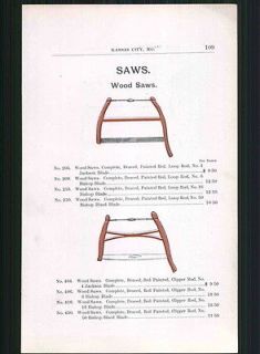 1898 ad Bishops Wood Buck Saws Red Color Jacobs Steel 1894