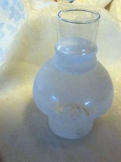 GLASS LAMP CHANDELIER / OIL LIGHT SHADE COVER FROSTED GRAPE VINE 