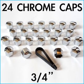 24) Chrome Lug Nut Cap Covers Dodge Ford GMC 3/4 Hex