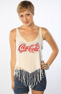 NWT Chaser LA Bandana Coca Cola fringe tank top t shirt sz L