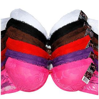   BR9571L Demi Cup Lace Lightly Padded Cheap Bras 32B   40C USA SELLER