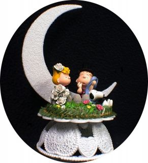   gang LINUS & SALLY Snoopy Wedding Cake topper Charley Brown Picnic day