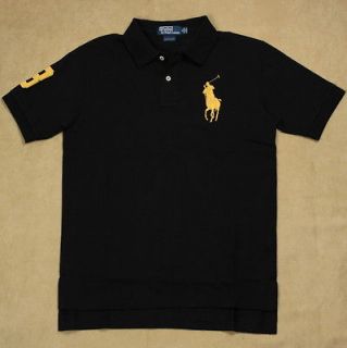 New Ralph Lauren Polo Shirt Mens Custom Fit Big Pony No.3 Black 