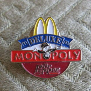 Deluxe McDonalds Monopoly Dr. Pepper 1996 Enamel Pin Badge