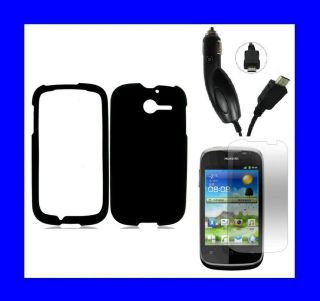 Huawei Ascend Y H866C SCREEN PROTECTOR + CAR CHARGER + BLACK Snap On 