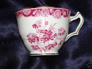 Swansea Chatsworth Bone China Cup/Saucer N701 Red Flora