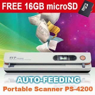 SVP PS4200 Portable Scanner [FREE 16GB] Auto Motor Feeding Pass 