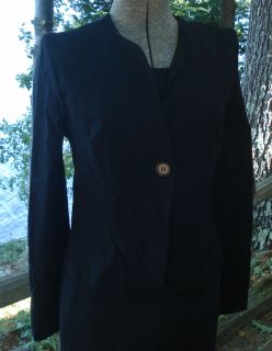 Designer Charlotte Russe Fitted 1 Button Black Blazer Jacket sz 3/4 