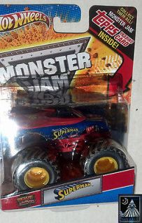 SUPERMAN   Monster Jam   Hot Wheels New + Topps card Mint Packaging