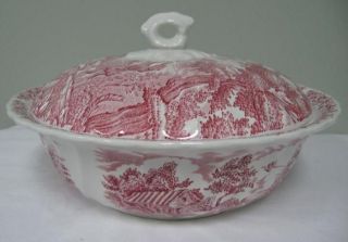 MYOTT THE HUNTER England Rose Pink Transfer ROUND COVERED SERVING 