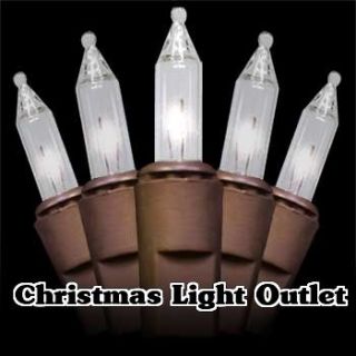   100 Mini Clear/White Christmas Wedding String Lights 27ft Brown Wire