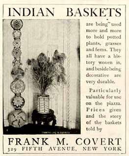 1903 Frank M Covert advertisement for Handmade Native American Indian 