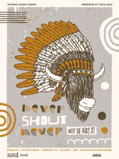 NEVER SHOUT NEVER Brown RARE Secret Show New LTD 350 Ed Silk Screened 