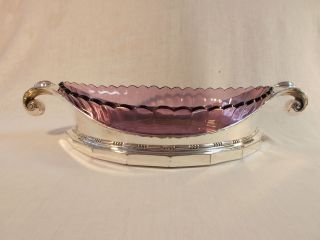 Christofle 1925 Art Deco Silver Plate and Amethyst Crystal Jardiniere