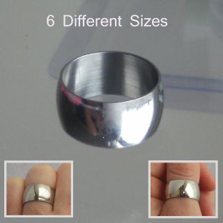   STEEL RING Thumb Big Plain D Band Curve Shiny Chunky Mens Womens Sizes