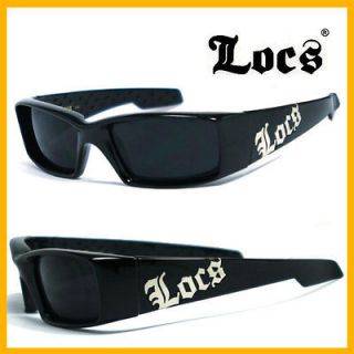 Locs Mens Gangster Sport Sunglasses   Shiny Black LC66