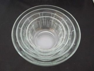 Set of 4 Vereco France Clear Glass Nesting Mixing Serving Bowls