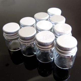 New 10 Pcs 22x30mm Small Clear Message Bottles Glass Vials 5ml With 